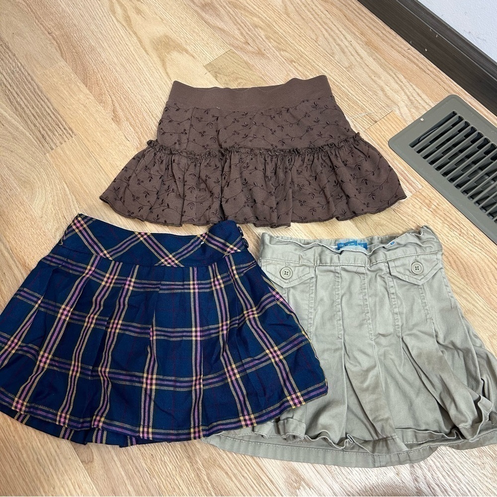 4T Skirt Bundle Plaid Tank Khaki Brown Children’s Place Garanimals Blue Pink
